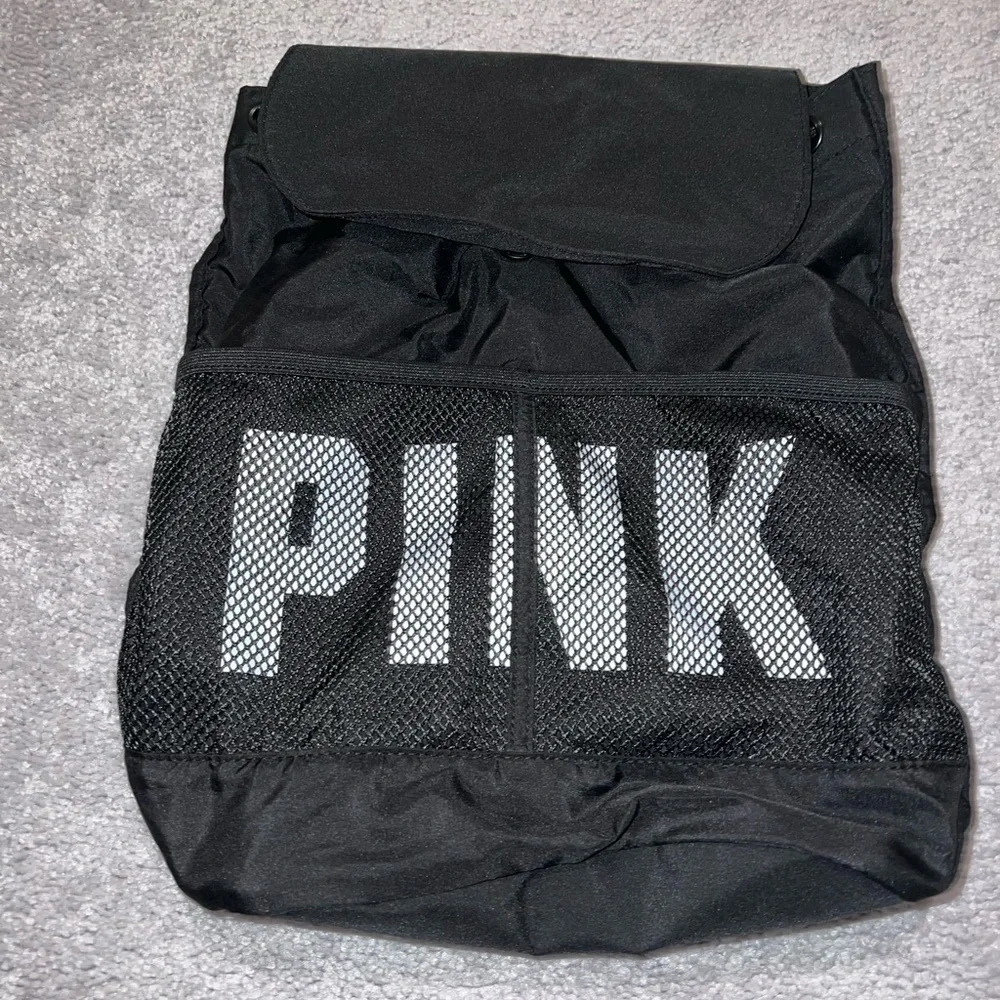 PINK Victoria Secret Black Drawstring Backpack